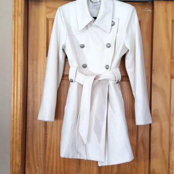 Laundry by Shelli Segal cream belted pea co - Picture 1 of 11